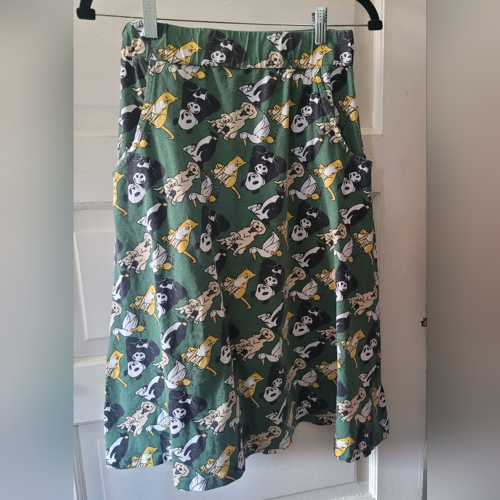 Green Patterned Women's Skirt